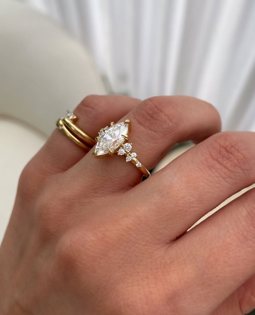 Every detail crafted to perfection✨️ Ring details Minnie Marquise Solitaire with Accent Stones (1)