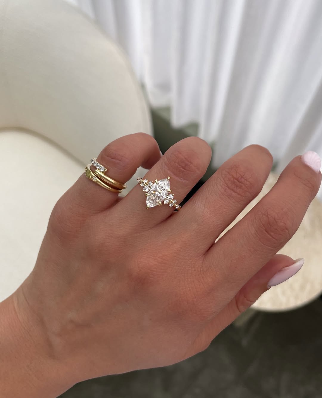 Every detail crafted to perfection✨️ Ring details Minnie Marquise Solitaire with Accent Stones