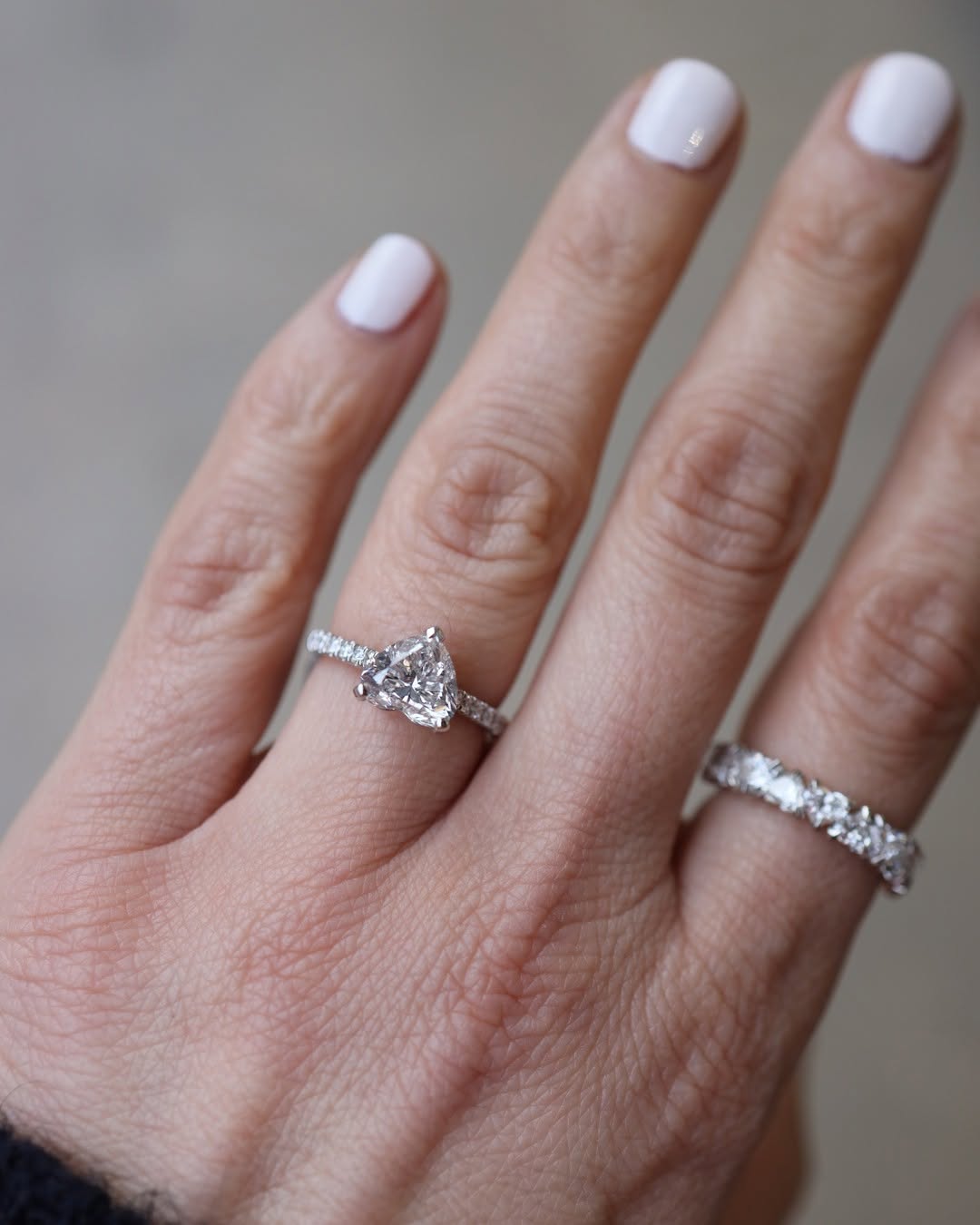 Heart shape diamond ring.2 carat H SI2 Heart shape GIA certified centre diamond with 0.16ct diam (1)