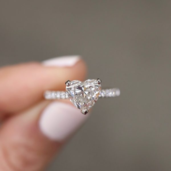 Heart shape diamond ring.2 carat H SI2 Heart shape GIA certified centre diamond with 0.16ct diam