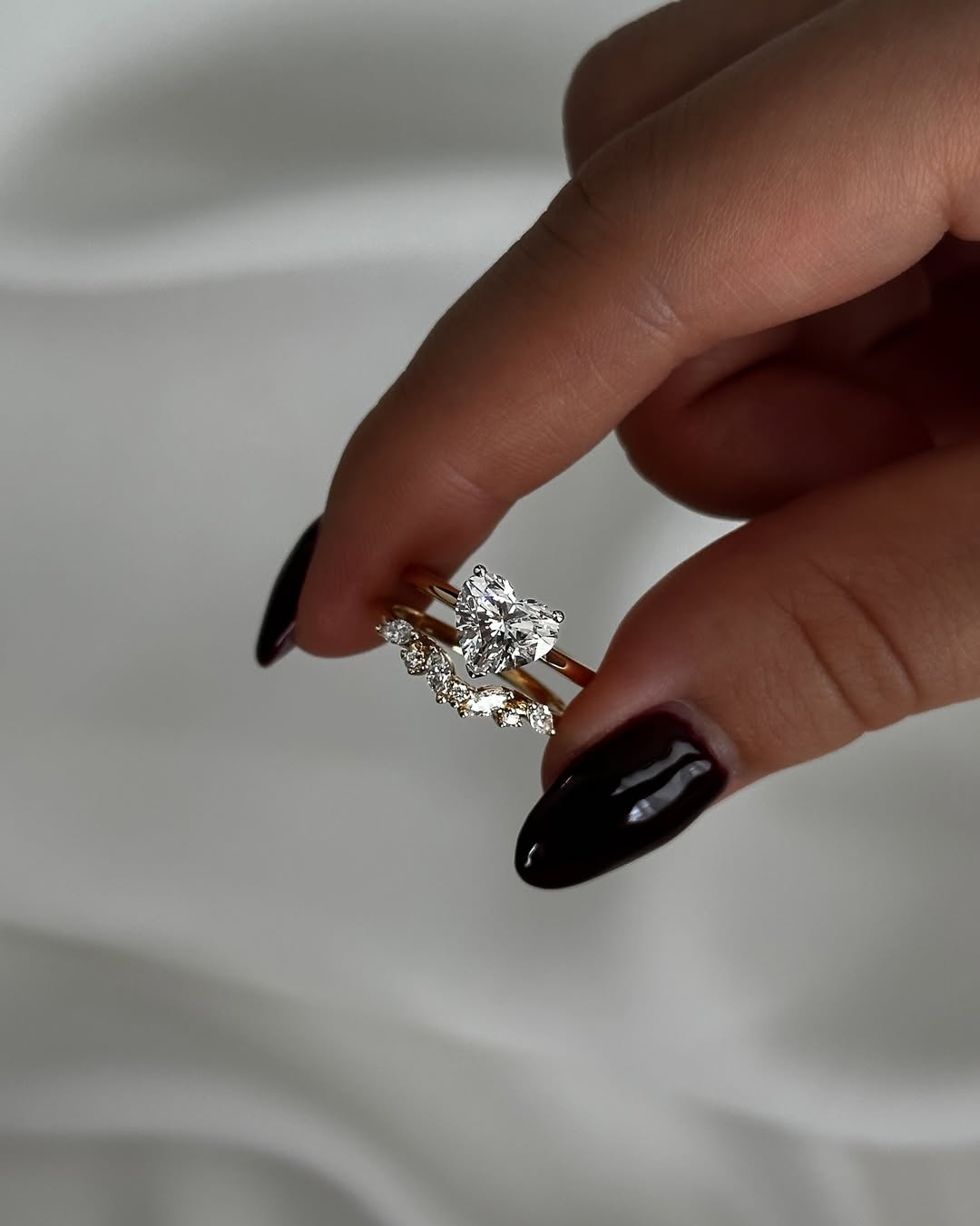 Where two hearts meet his heart and her perfect arc. The heart diamond solitaire crowned with (1)